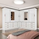 Ver imagem 1 de Closet Sevilha 6 Portas Casal Duplo com Espelho 18 Gavetas Branco