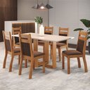 Ver imagem 1 de Mesa de Jantar 6 Lugares Caiçara Mel/blonde/bombom - Panorama Móveis