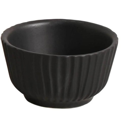Kit 24 Ramekins Cerâmica Preto Matte Artesanal 170ml Porto Brasil Molheira Restaurante Bar