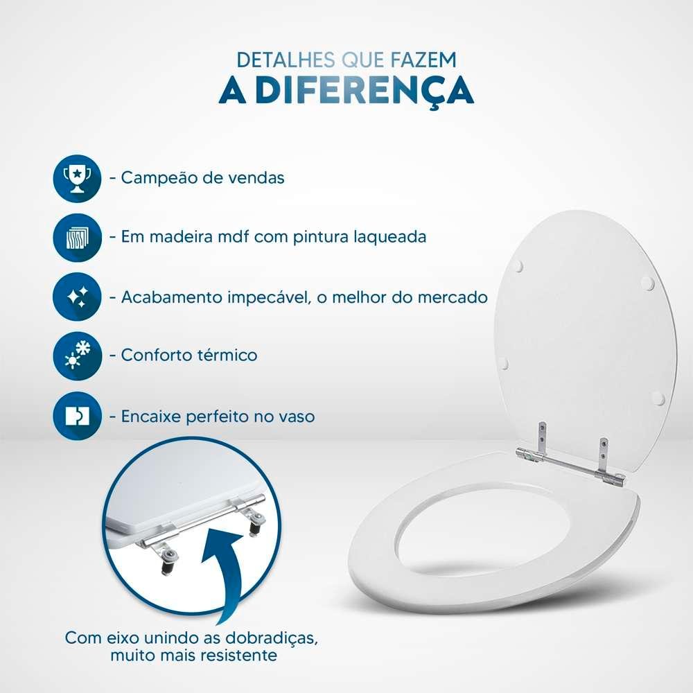 Tampa de Vaso Sanitario Iris Branco para Bacia Mari - 3