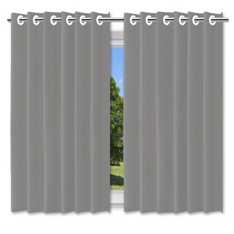 Cortina Blackout Pelicula C-ilhos Cinza 200x140