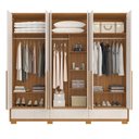 Ver imagem 3 de Guarda Roupa Casal 6 Portas 3 Gavetas Nt6035 Freijó/off White Notável Móveis