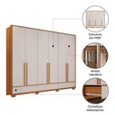Ver imagem 4 de Guarda Roupa Casal 6 Portas 3 Gavetas Nt6035 Freijó/off White Notável Móveis