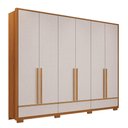 Ver imagem 1 de Guarda Roupa Casal 6 Portas 3 Gavetas Nt6035 Freijó/off White Notável Móveis