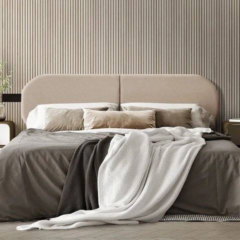 Cabeceira Dobrável Amau Desing Sotisficado Estofada 1,58m para Cama Queen Box Bege