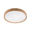 Ver imagem 1 de Plafon de Sobrepor Redondo Acrilico Estilo Madeira 38cm Led 60w 3 em 1 Bivolt Paris Luz