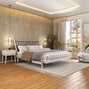 Ver imagem 3 de Cama Queen + 2 Mesas de Cabeceira Nordik Branco/Lavado