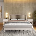 Ver imagem 1 de Cama Queen + 2 Mesas de Cabeceira Nordik Branco/Lavado