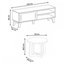 Ver imagem 4 de Sala de Estar Completa para TV Até 60 Polegadas Lótus 1 Porta Carvalho/Off White - Artely Móveis