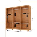Ver imagem 3 de Guarda Roupa Casal Connor Mdf 3 Portas 6 Cabideiros com Pés Moderna Mobília
