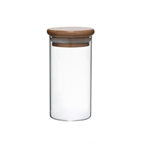 Dupla de Porta Mantimentos Vidro Boro Tampa Bambu 150 Ml Mimo Style