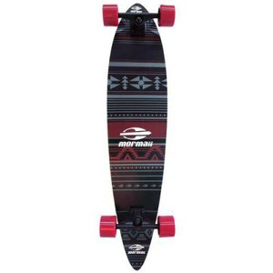 Skate Longboard Étnico Abec-7 Preto Cinza E Vermelho Mormaii