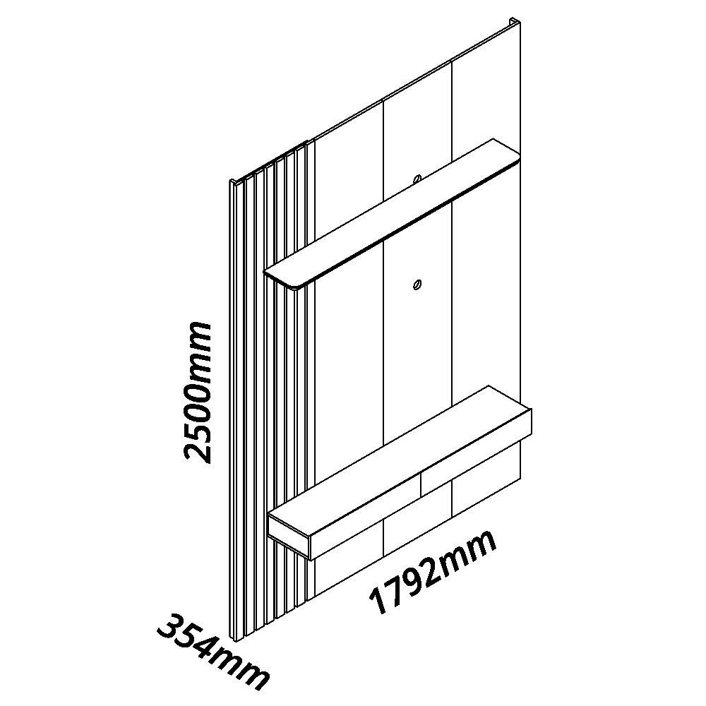 Painel Home Para Tv Ripado Marmorizado Led Primor 180 Br Nature Gelius - 3