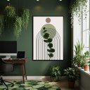 Ver imagem 2 de Quadro Decorativo Arte Folhas Verde 70x50cm Mold Preta