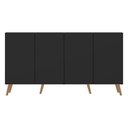Ver imagem 7 de Aparador Buffet Retrô Multimóveis Veneza 4 Portas FG3556 Preto/Natural