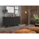 Ver mais imagens de Aparador Buffet Retrô Multimóveis Veneza 4 Portas FG3556 Preto/Natural