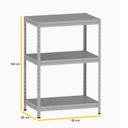 Ver imagem 2 de ESTANTE DE AÇO PESADA 125X92X60 3 PRAT. AÇO PANDIN - CINZA EPP1250X600 PRAT AÇO