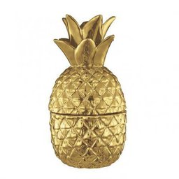 Abacaxi Decorativo em Cerâmica Mart Collection 15cmx28cm Dourado - 1