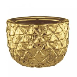 Abacaxi Decorativo em Cerâmica Mart Collection 15cmx28cm Dourado - 4