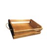 Bandeja Madeira Rústica com Alça de Sisal - 35x25x10 - 1
