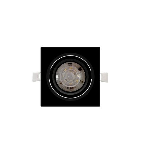 Luminária de Teto Spot Preto Led Taschibra Alltop Par20 Quadrado Embutir 7w - Preto - Luz Quente 300