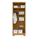 Ver imagem 5 de Guarda-Roupa Solteiro com 2 Portas e Chave 70,5cm Multimóveis CR35679 Madeirado/Cinza