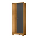 Ver imagem 2 de Guarda-Roupa Solteiro com 2 Portas e Chave 70,5cm Multimóveis CR35679 Madeirado/Cinza