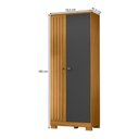 Ver imagem 4 de Guarda-Roupa Solteiro com 2 Portas e Chave 70,5cm Multimóveis CR35679 Madeirado/Cinza