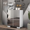 Ver imagem 7 de Aparador Buffet 4 Portas Com Espelho E Pés Quadrados Vegas V3560 Branco Branco
