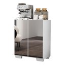 Ver mais imagens de Aparador Buffet 4 Portas Com Espelho E Pés Quadrados Vegas V3560 Branco Branco
