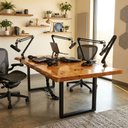 Ver imagem 5 de Mesa de Reunião 6 Lugares Podcast sem Gavetas Madeira Maciça 230cm Amadeirado