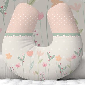 Almofada de Amamentação Travesseiro Flores Delicadas Menina