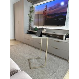 Mesa Lateral Sofá Industrial - Metalon Champagne - 4