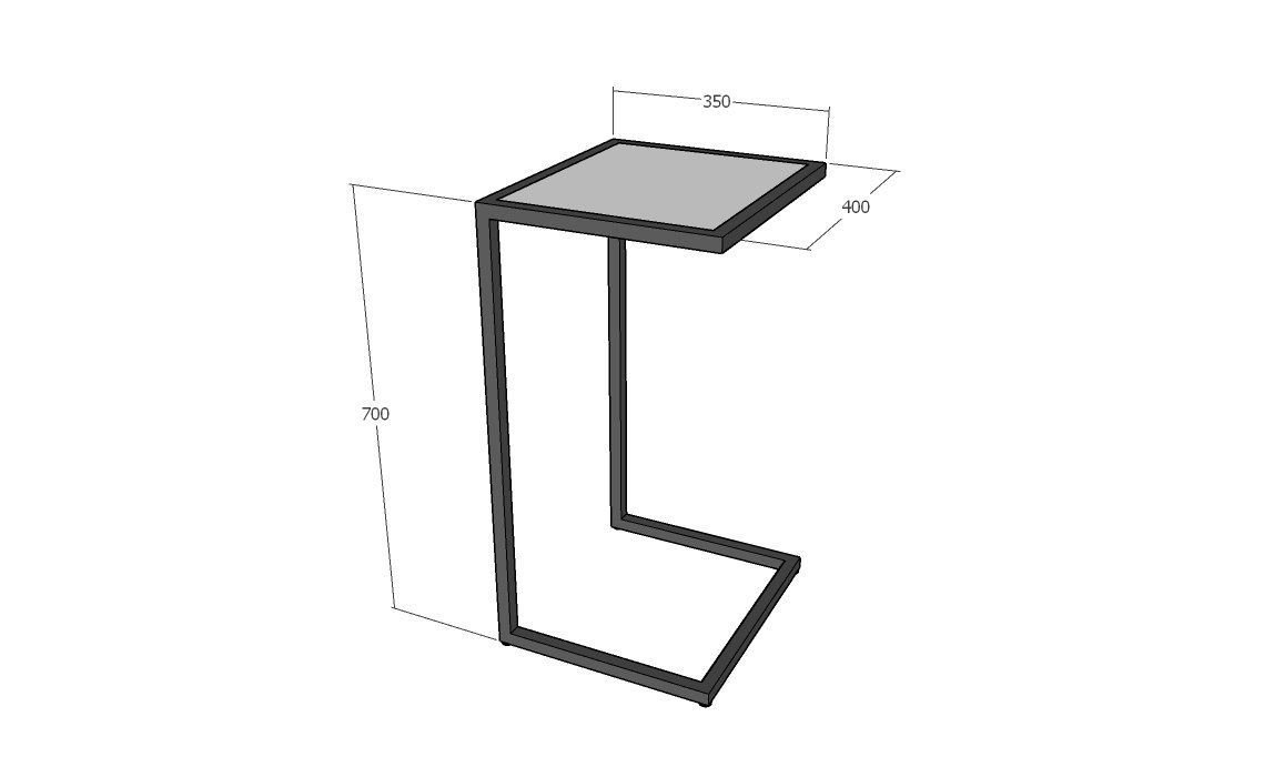 Mesa Lateral Sofá Industrial - Metalon Champagne - 7