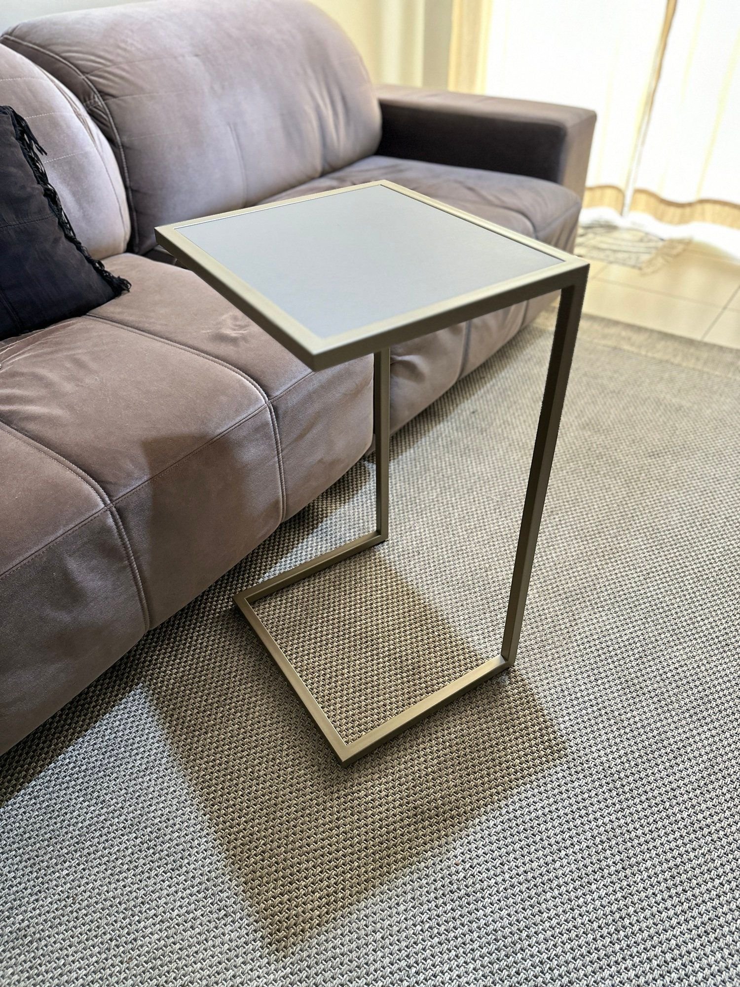 Mesa Lateral Sofá Industrial - Metalon Champagne - 6
