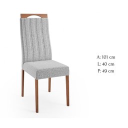 Conjunto de 2 Cadeiras Grécia - Madeira Maciça e Estofamento em Linho - Madetal Móveis - 3