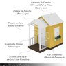Casinha de Brinquedo Mdf com Varanda C/cerca Artesanal Branco/amarelo L12 - Gran Belo Casinha Infant - 3