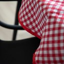 Ver imagem 2 de Toalha de Mesa Redonda Xadrez Vermelha Tecido Nobre - 6 Lugares