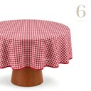 Ver imagem 4 de Toalha de Mesa Redonda Xadrez Vermelha Tecido Nobre - 6 Lugares