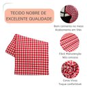 Ver imagem 3 de Toalha de Mesa Redonda Xadrez Vermelha Tecido Nobre - 6 Lugares