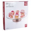 Ver imagem 2 de Prato de Bolo e Doces em Vidro com Pedestal em Aço Inox 30cm - Wincy