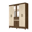 Ver imagem 1 de Guarda Roupa 8 Portas com Espelho Portugal Castanho Wood Avelã Wood 835831 Moval