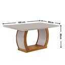 Ver imagem 4 de Mesa de Jantar Milena 180cm Tampo MDF Vidro Canto Copo com 6 Cadeiras Aline