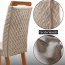Ver imagem 5 de Mesa de Jantar Milena 180cm Tampo MDF Vidro Canto Copo com 6 Cadeiras Aline