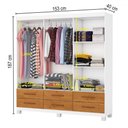 Ver imagem 4 de Guarda-roupa Solteiro Denver 6 Portas 6 Gavetas com Espelho 22121 Branco/cinamomo - Carioca Móveis