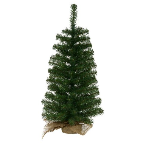 Arvore de Natal com Base Juta com 119 Tips Verde 90cm