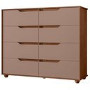 Ver imagem 3 de Guarda Roupa Casal New Fusion 10 Portas e Cômoda Doble Nogueira Capuccino - Móveis Albatroz