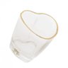Kit 6 Copo Shot Mini Vidro Coração Borda Dourada 50 Ml Lyor - 1