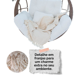 Manta Extra Gigante Decorativa 1,80 X 2,30 Natural - 4