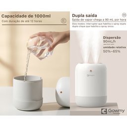 Umidificador e Esterilizador de Ar Ultravioleta 110v/220v Bivolt Luxo - 9